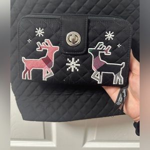 Vera Bradley RFID Turnlock Wallet Nordic Reindeer Print